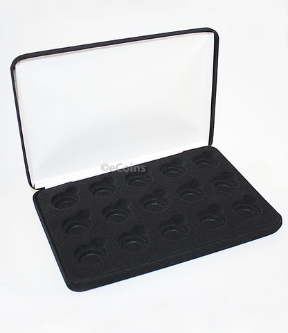 Black Felt COIN DISPLAY GIFT METAL PLUSH BOX for 1-Slab Coin Certified NGC PCGS