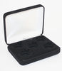 Black Felt COIN DISPLAY GIFT METAL PLUSH BOX holds 5-Quarters or Presidential $1 or Sacagawea Dollars