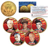 5-STAR GENERALS U.S. ARMY Colorized JFK Half Dollars 5-Coin Set 24K Gold Plated