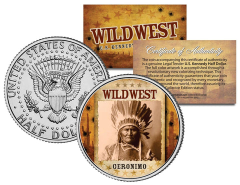 JOHN WESLEY HARDIN - Wild West Series - JFK Kennedy Half Dollar U.S. Colorized Coin