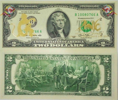 PEANUTS - CHARLIE BROWN - SNOOPY - Americana - Genuine Legal Tender Colorized U.S. $2 Bill - Officially Licensed
