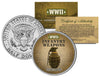 GRENADE - WWII Infantry Weapons - JFK Kennedy Half Dollar U.S. Coin