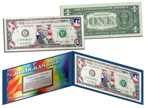 AQUA SILVER LASER CUT HOLOGRAM Legal Tender US $1 Bill Currency - Limited Edition