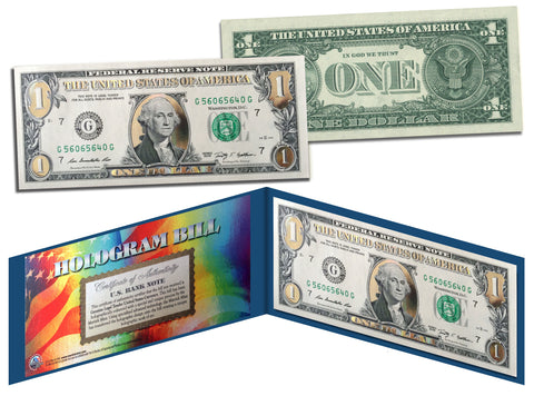 SILVER DIAMOND CRACKLE HOLOGRAM Legal Tender US $2 Bill Currency - Limited Edition