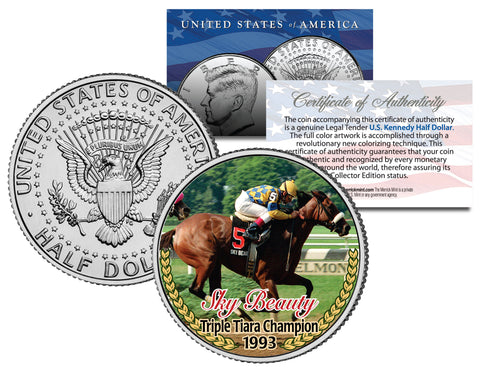 JOHN HENRY - Horse of the Year 1981 & 1984 - Thoroughbred Racehorse Colorized JFK Half Dollar US Coin