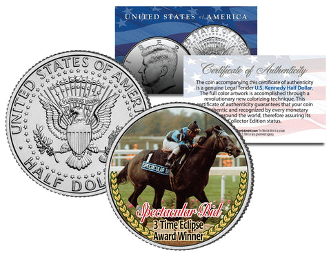 MAN O’ WAR - Greatest Thoroughbred of All-Time - Thoroughbred Racehorse JFK Half Dollar Coin