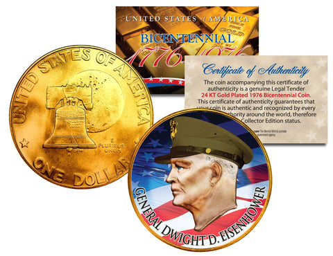 WOODSTOCK 50th Anniversary 1969-2019 Genuine 24KT Gold Plated  Eisenhower IKE Dollar U.S. Coin