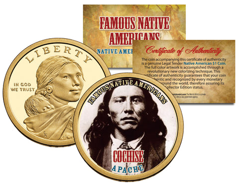 2018 Native American Sacagawea JIM THORPE Colorized Genuine Legal Tender $1 Dollar Coin