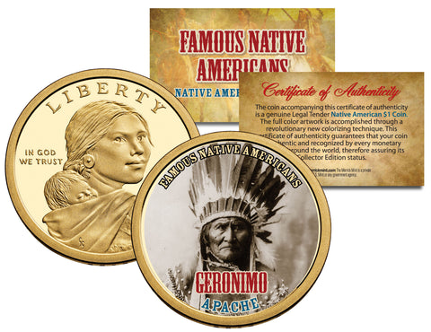 PONTIAC - Famous Native Americans - Sacagawea Dollar Colorized US Coin - OTTAWA Indians