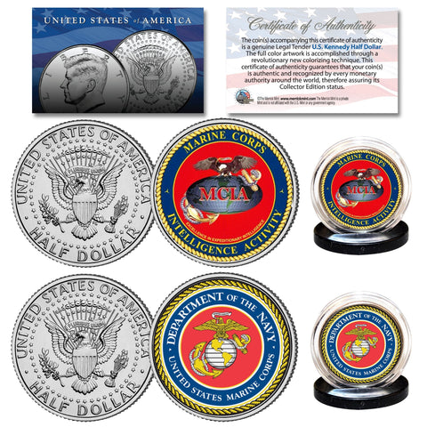5-STAR GENERALS U.S. ARMY Colorized JFK Half Dollars 5-Coin Set 24K Gold Plated