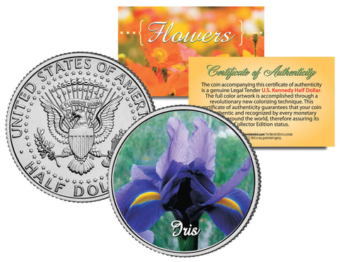 ORIENTAL POPPY FLOWER JFK Kennedy Half Dollar U.S. Colorized Coin