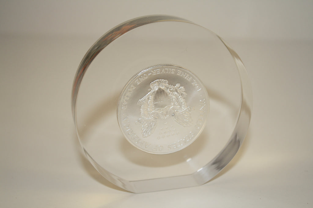 JESUS NATIVITY American Silver Eagle Colorized Coin Lucite Paperweight Circular