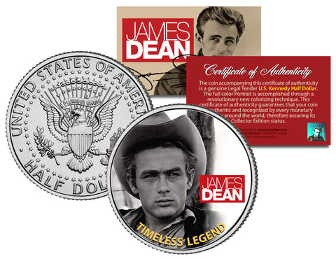 JAMES DEAN " Famous Quote " JFK Kennedy Half Dollar US Coin - Officially Licensed