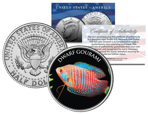 LIONFISH   - Tropical Fish Series - JFK Kennedy Half Dollar U.S. Colorized Coin