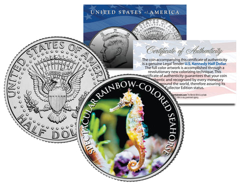 ZEBRA DANIO - Tropical Fish Series - JFK Kennedy Half Dollar U.S. Colorized Coin
