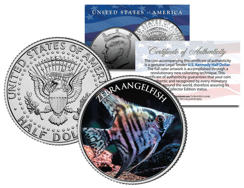 TIGER OSCAR - Tropical Fish Series - JFK Kennedy Half Dollar U.S. Colorized Coin