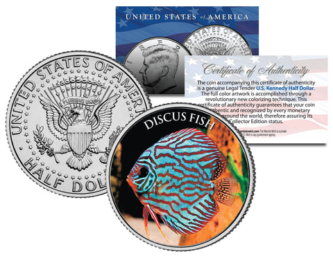 DWARF GOURAMI - Tropical Fish Series - JFK Kennedy Half Dollar U.S. Colorized Coin