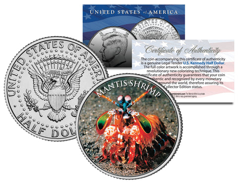SPECTACULAR RAINBOW-COLORED SEAHORSE - Tropical Fish Series - JFK Kennedy Half Dollar U.S. Colorized Coin