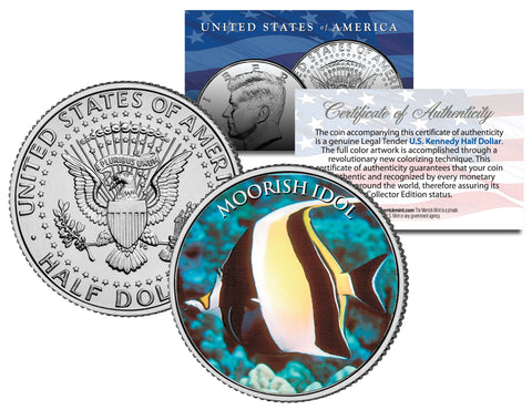 RED CAP ORANDA GOLDFISH - Tropical Fish Series - JFK Kennedy Half Dollar U.S. Colorized Coin