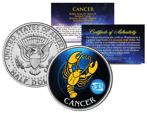 SCORPIO - Horoscope Astrology Zodiac - JFK Kennedy Half Dollar US Colorized Coin