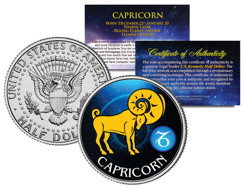 GEMINI - Horoscope Astrology Zodiac - JFK Kennedy Half Dollar US Colorized Coin