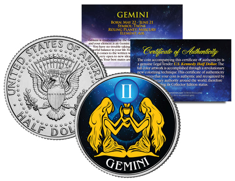 VIRGO - Horoscope Astrology Zodiac - JFK Kennedy Half Dollar US Colorized Coin