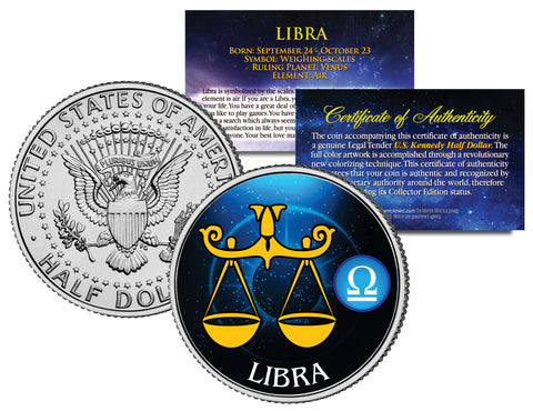 CANCER - Horoscope Astrology Zodiac - JFK Kennedy Half Dollar US Colorized Coin