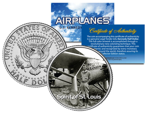 SUPERMARINE SPITFIRE - Airplane Series - JFK Kennedy Half Dollar U.S. Colorized Coin