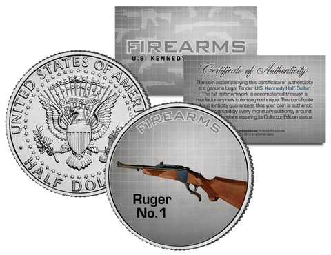 SMITH & WESSON Military/Police DA .38 SPL Gun Firearm JFK Kennedy Half Dollar U.S. Coin