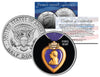 PURPLE HEART MEDAL Colorized JFK Kennedy Half Dollar Coin Collectible MILITARY