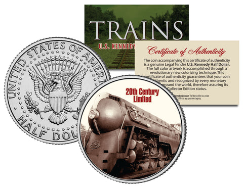 TRAINS JFK Half Dollar U.S 15-Coin Complete Set with Premium Deluxe Display BOX