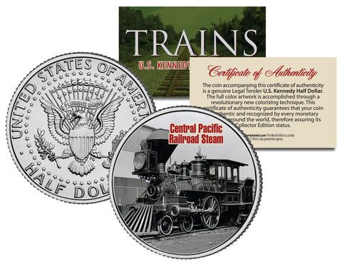 EUROSTAR TRAIN - Famous Trains - JFK Kennedy Half Dollar U.S. Colorized Coin