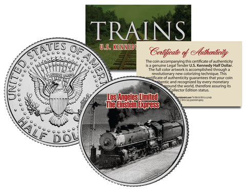 THE FLYING SCOTSMAN - Famous Trains - JFK Kennedy Half Dollar U.S. Colorized Coin