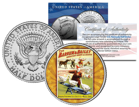 RINGLING BROS. AND BARNUM & BAILEY CIRCUS Colorized JFK Half Dollar U.S. 4-Coin Set