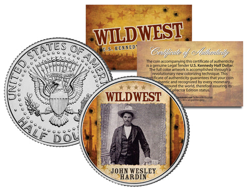 GUNFIGHT at the O.K. CORRAL - Wild West Series - JFK Kennedy Half Dollar U.S. Colorized Coin