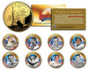 NY YANKEES GREATS Statehood New York 24K Gold Plated Quarters U.S. 8-Coin Complete Set