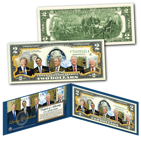 JOHN ADAMS * 2nd U.S. President * Colorized Presidential $2 Bill U.S. Genuine Legal Tender