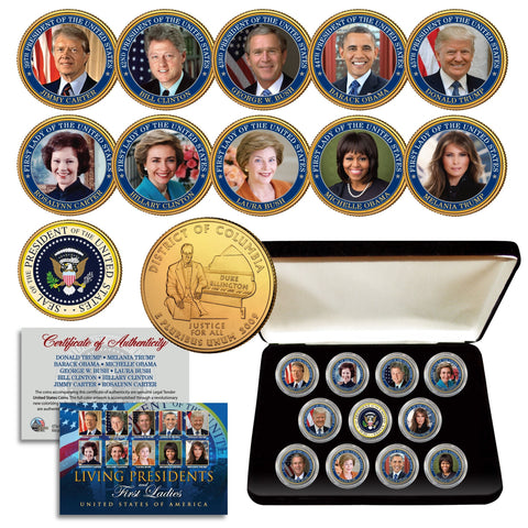 JUSTICES of the SUPREME COURT - Washington D.C. Quarters 24K Gold Plated 9-Coin Set with BOX