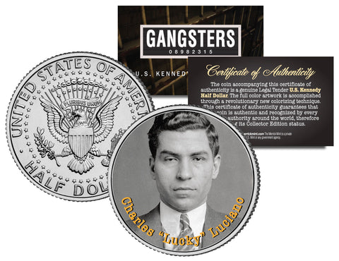 BENJAMIN BUGSY SIEGEL Gangsters JFK Kennedy Half Dollar US Colorized Coin