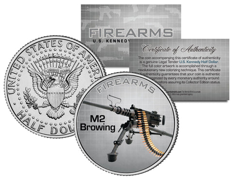BERETTA M9 Gun Firearm JFK Kennedy Half Dollar US Colorized Coin
