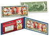 MANEKI NEKO LUCKY CAT Colorized $2 Bill U.S. Legal Tender Lucky Money w/ Folio