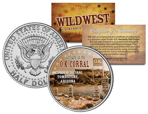 ANNIE OAKLEY - Wild West Series - JFK Kennedy Half Dollar U.S. Colorized Coin