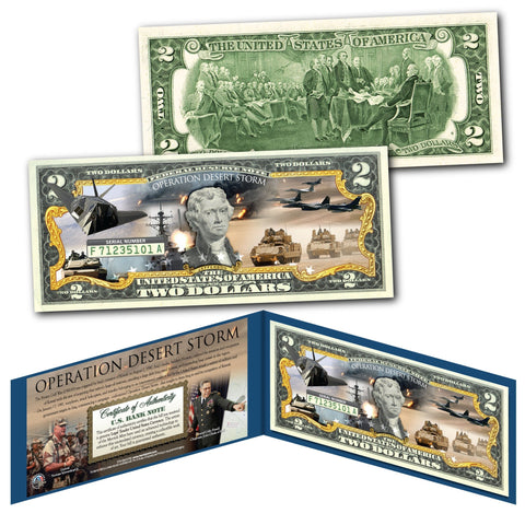 ATTACK ON PEARL HARBOR - December 7th1941 - WWII Genuine Legal Tender U.S. $2 Bill in Large Collectors Folio Display