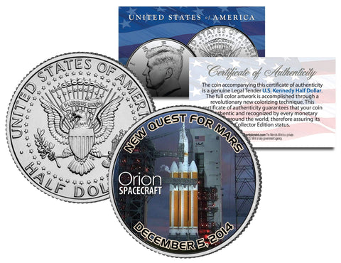 APOLLO 1 SPACE MISSION Colorized 2-Coin Set U.S. Florida Quarter & JFK Half Dollar - NASA ASTRONAUTS