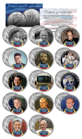 APOLLO ASTRONAUT CREWS - Colorized JFK Half Dollar U.S. 12-Coin Set - NASA Space Program
