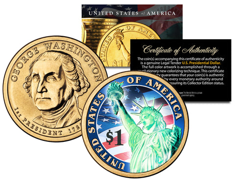 BARACK OBAMA - 44th President - Presidential $1 Dollar U.S. Coin 24K Gold Plated