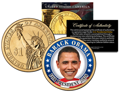 2013 Presidential $1 Dollar U.S. COLORIZED - Complete 4-Coin Set - with Capsules