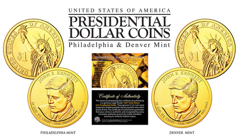 2009 Presidential $1 Dollar U.S. 24K GOLD PLATED - Complete 4-Coin Set - with Capsules