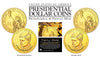 24K Gold Plated JOHN F KENNEDY 2015 Presidential $1 Dollar 2-Coin Set - P&D MINT