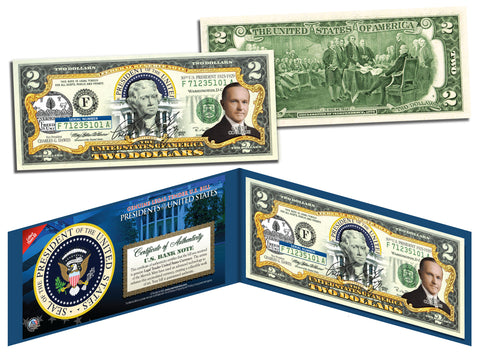 GEORGE W BUSH * 43rd U.S. President * Colorized Presidential $2 Bill U.S. Genuine Legal Tender